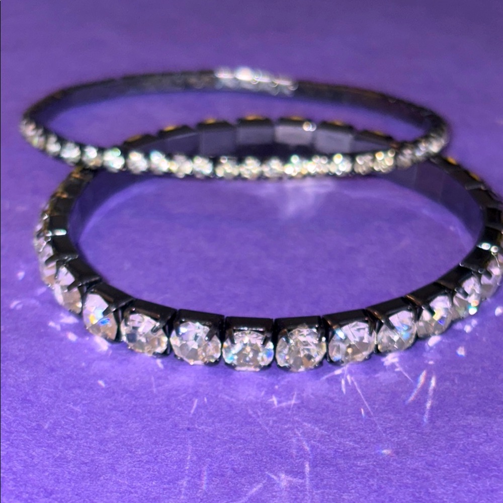 Elegant gunmetal Crystal Bracelet Set